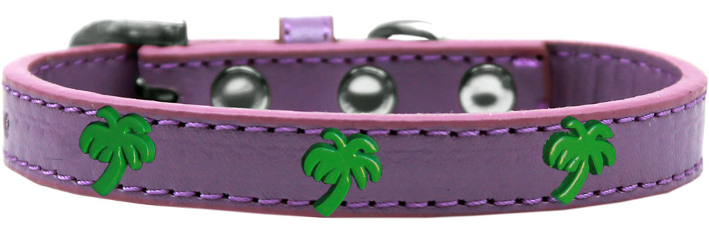 Green Palm Tree Widget Dog Collar Lavender Size 10